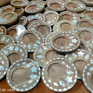 Venta caliente única madre de perla taza posavasos mejor diseño de flores forma redonda tamaño personalizado bandejas para servir por RF Crafts - Product Image 4