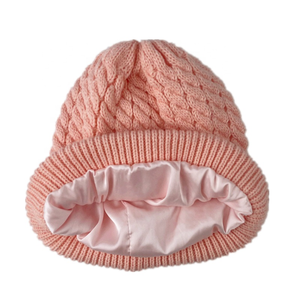 Gorro con bordado 3D forrado de satén, Y2K Gorro con estampado de animales, gorro de invierno acrílico suave, gorro interior protector cálido, moda Unisex - Product Image 5