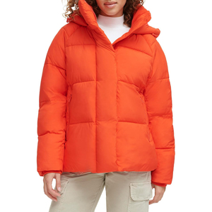 Doudoune à capuche pour femme Orange haute chaleur avec duvet de canard en coton remplissant les manteaux d'hiver pour femme - Product Image 1