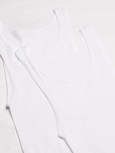 Vente en gros Débardeurs Slim Fit en coton pour hommes, logo personnalisé, côtes sans couture, doux et respirant, tricoté grande taille - Product Image 4