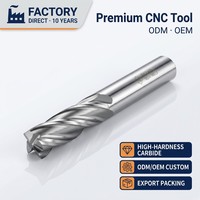 Fraise carrée en carbure de 1 à 25mm, fraise à compression plate à 2/3/4 lames, acier à grande vitesse ODM personnalisable revêtu d'étain, OEM