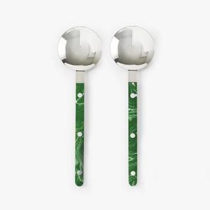 Ensemble de couverts de restaurant durables en acier inoxydable poli miroir de haute qualité, design moderne occidental, manche en bois - Product Image 2