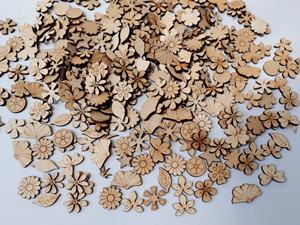 Ornements de conception décorative pour l'artisanat de coupe de bricolage faisant des fournitures-Gravure irrégulière en bois de haute qualité - Product Image 5
