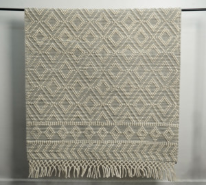 Eclectic Elegance Modern Handmade Woollen Rug Geometric Boho Style Handwoven Wool Plush Pile Height for Stylish Home <b>Washable</b> - Product Image 5