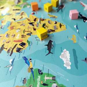 Tapete de Escritorio con Mapa del Mundo para Niños, 60x40 cm, para Estudio y Juego - Product Image 3