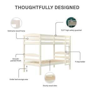 Twin Bunk Bed Convertible <b>Slide</b> <b>Ladder</b> Storage Modern Wood Design for Bedroom Apartment School Use OEM for Wholesalers Importers - Product Image 5