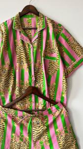 Conjunto de pijama corto de algodón 100% para mujeres y niñas, estampado térmico de invierno, ropa de fiesta nupcial corta - Product Image 3