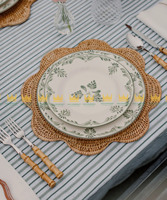 Vietnam chargeur assiettes tissé salle à manger tapis fleur rotin napperons mariage eau jacinthe jonc de mer bambou sous-verres bon prix