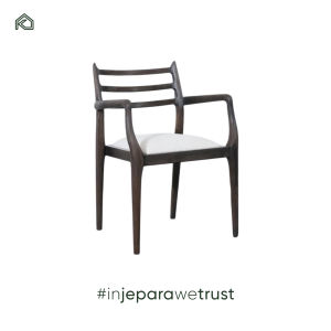 Silla de Comedor de Diseño Italiano, Estilo Minimalista Nórdico, Madera Maciza de Fresno Blanco y Teca, Respaldo Moderno, Cojín de Algodón, para Uso Comercial en Hoteles - Product Image 2