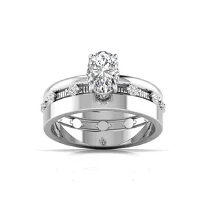 Elegante Anillo de Bodas de Oro Sólido de 10K, 14K, 18K con Diamante Ovalado de 1 Ct para Mujer, Joyería Nupcial Elegante, Proveedor Mayorista - Product Image 2
