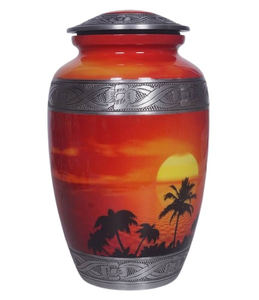 Urna moderna de estilo americano para adultos, imagen brillante, urna funeraria de cremación de Metal alternativa para cenizas humanas - Product Image 4