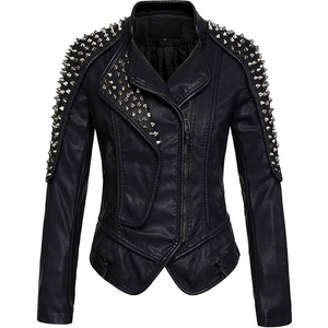 Fullu OEM Premium Quality Leather <b>Jacket</b> 100% Genuine Cowhide Leather Rockstar Style Pink Color - Product Image 1