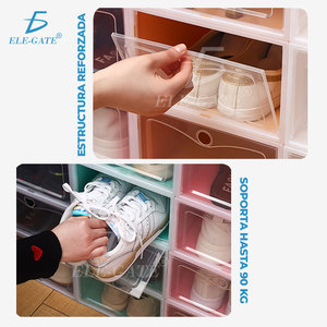 Set Moderno di 6 Organizzatori per Scarpe Impilabili in Plastica, Scatole Pieghevoli per Armadio e Organizzazione Domestica - Product Image 4