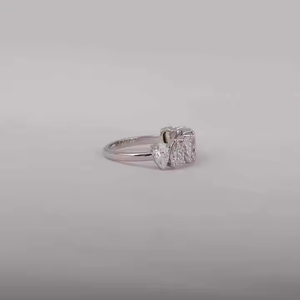 แหวนหมั้น14KT ลูกแพร์แบบตัดเป็นมิตรกับสิ่งแวดล้อม1.91 tcw สีทองพร้อมเพชรเจ็ดเม็ดอัญมณีเพชรแบบหลวมเหนือ - Product Image 4