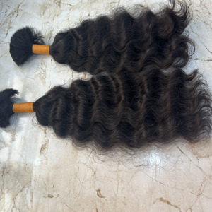 ผมชาวอินเดียแบบคลื่นลึกธรรมชาติสำหรับการถักเปียผมแท้แบบ Remy ผม100% ไม่ผ่านกระบวนการขายส่ง - Product Image 2