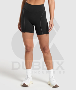 Pantalones cortos de gimnasio para mujer, pantalones cortos de entrenamiento para mujer, 100% poliéster, logotipo personalizable, pegatina, diseño de patrón de Color, pantalones cortos para mujer - Product Image 2