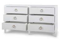 Grande commode / armoire moderne en bois d'acajou avec 6 tiroirs, blanche, pour chambre à coucher, salon, meubles de rangement durables