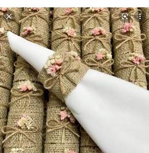 Vente en gros pas cher Anneau de serviette en rotin pour décoration de table avec strass et bling Anneau à boucle pour serviette de table - Product Image 1