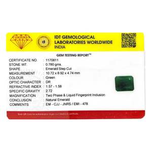 มรกตสีเขียวธรรมชาติทรงทริลเลียนคัท 3.9 กะรัต # ความสูง 8 มม. - Product Image 4
