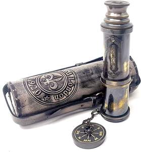 Fabricant de boîte en cuir de Spyglass de télescope antique nautique en laiton (Dollond's) décor de marin en verre d'espion tenu dans la main - Product Image 5