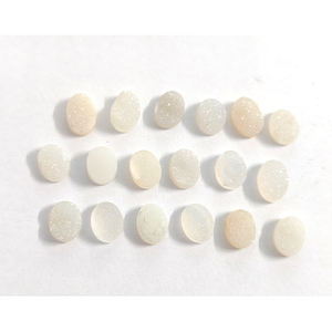 17 piezas de blanco druzy 14x10mm cabujón ovalado 83,05 CTS lote Iroc ventas alta calidad calibrado piedras preciosas sueltas cabina plana US $66 - Product Image 1
