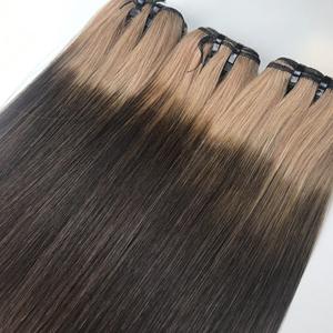 Vendeur en gros d'extensions de cheveux humains Remy vietnamiens pour Ombre Brown avec Blonde Trending Color Silky Bone Straight - Product Image 5