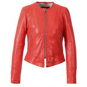 Blouson de motard pour femmes, en cuir, Slim, court - Product Image 3