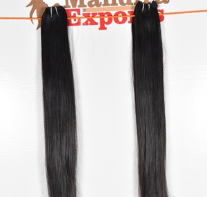 Vente en gros d'extensions de cheveux humains vierges bruts de meilleure qualité 100% non transformés, couleur noire, branches droites - Product Image 3