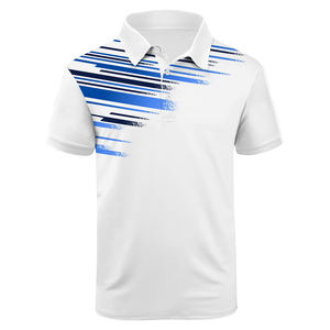 OME personalizado sublimación logo transpirable secado rápido hombres vintage estampado 100% algodón manga corta antiarrugas hombres camisetas polo - Product Image 2