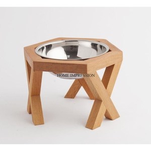 Cuenco de comida para perros de lujo de acero inoxidable pulido hecho a mano Calidad superior Ecológico Tamaño personalizable Marrón oscuro - Product Image 4