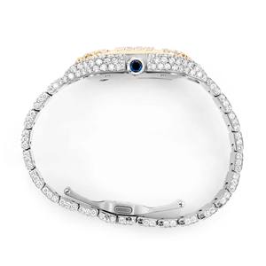 Montre en acier inoxydable sertie de diamants de quartz Moissanite de couleur D VVS - Product Image 4