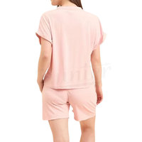 Setelan kaus Perempuan pendek dua potong musim panas kaus desain kustom kaus dan celana pendek Set wanita kasual harga murah