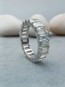 Anillo de Compromiso Clásico Solitario con Diamante de Corte Esmeralda Cultivado en Laboratorio VVS, Oro de 14k/18k, Anillo de Bodas, Joyería Certificada GIA/IGI - Product Image 4