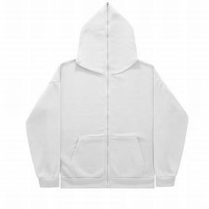 Wholesale Customized Cotton Full Double Two Way Zipper <b>Hoodie</b> Men Oversized Blank Acid Washed Distressed Full Face <b>Zip</b> up <b>Hoodie</b> - Product Image 2