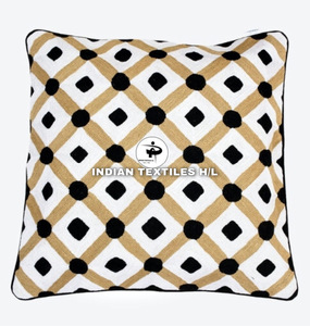 Funda de cojín cosida con cadena de lana bordada de Cachemira hecha a mano de lana de lujo para sofá, sala de estar, producto de Venta caliente de ITHL - Product Image 1