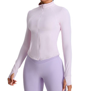 Chaqueta Deportiva para Mujer al por Mayor, Precio Económico, Cuello Alto, Chaqueta con Cierre, Ropa Deportiva para Mujer al por Mayor - Product Image 3