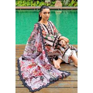 Traje Casual de Verano de 3 Piezas Sin Coser con Dupatta de Algodón Estampado Digital, Transpirable, Modelo PC-52004 - Product Image 4