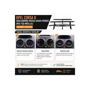 Grille de ventilation pour Opel Corsa D 2006-2014, lot de 4 avec bouton central chromé en aluminium Kraftwoll - Product Image 2