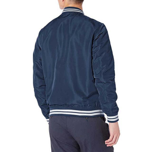 Vente en gros de vestes pour hommes uniformes avec logo personnalisé coupe ample fermeture à glissière imperméable Satin polyester vestes d'hiver en satin uni 2025 - Product Image 2