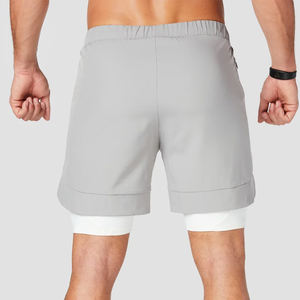 Men's Premium Quality Custom Printing Gym Fitness Double-<b>Layer</b> Workout Shorts Lightweight Cotton High Street Style Casual Shorts - Product Image 4