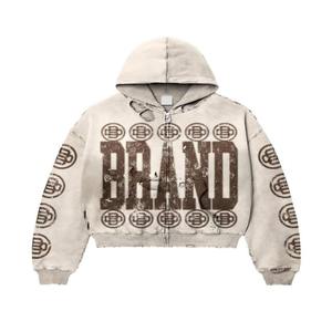 Sweat à capuche surdimensionné de haute qualité 100% coton pour hommes, sweat à capuche brodé sérigraphié, dessin animé, doublure ODM, vente en gros - Product Image 2