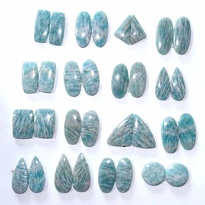 Belles cabines lâches de pierres précieuses en quartz amazonite naturel de haute qualité en bonne couleur paire de haute qualité - Product Image 2