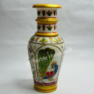 กระถางดอกไม้คริสตัลฝังหินอ่อนสีขาวบริสุทธิ์พร้อมของตกแต่งบ้านสำหรับเป็นของขวัญ - Product Image 1