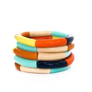 Pulsera de cuentas de resina elástica hecha a mano, moderna y elegante, en varios colores, para niñas y mujeres, joyería de moda para regalar. - Product Image 2