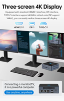 Mini PC Intel N100/N150 Quad-Core EMMC Windows 10/11 32 Go DDR5 2.5G LAN HDMI2.1 4K 2xDP 4K 2xUSB3.2 2xUSB2.0 Utilisation professionnelle Neuf