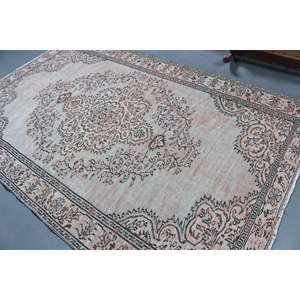 Alfombra Turca de 5.7x9.1 pies, Alfombra Oriental Marrón de Lana - Product Image 4