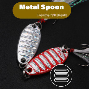 Señuelos de cuchara con anzuelo triple de pluma 1.5g 3g 5g 7g 10g 15g 20g 25g para pesca en agua salada de caballa, lubina y trucha - Product Image 2