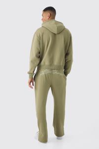 Survêtements avec logo personnalisé Ensemble sweat à capuche en éponge française Survêtements surdimensionnés en coton polaire épais poids lourd vierge pour hommes - Product Image 2
