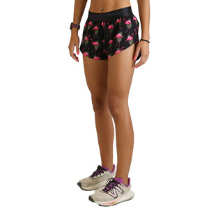 กางเกงกีฬาขาสั้นเอวสูงของผู้หญิงผ้าระบายอากาศพิมพ์ดิจิตอลโลโก้เซ็กซี่สำหรับออกกำลังกายกลางแจ้งและการฝึกกีฬา-มาใหม่ - Product Image 3