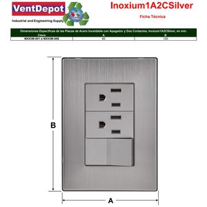 Contatti a modulo singolo con piastra, MXIOM-002, 2 pezzi, 2 contatti/interruttore, 125-250VAC, 10/15A, 50/60Hz, Argento, Acciaio inossidabile - Product Image 4